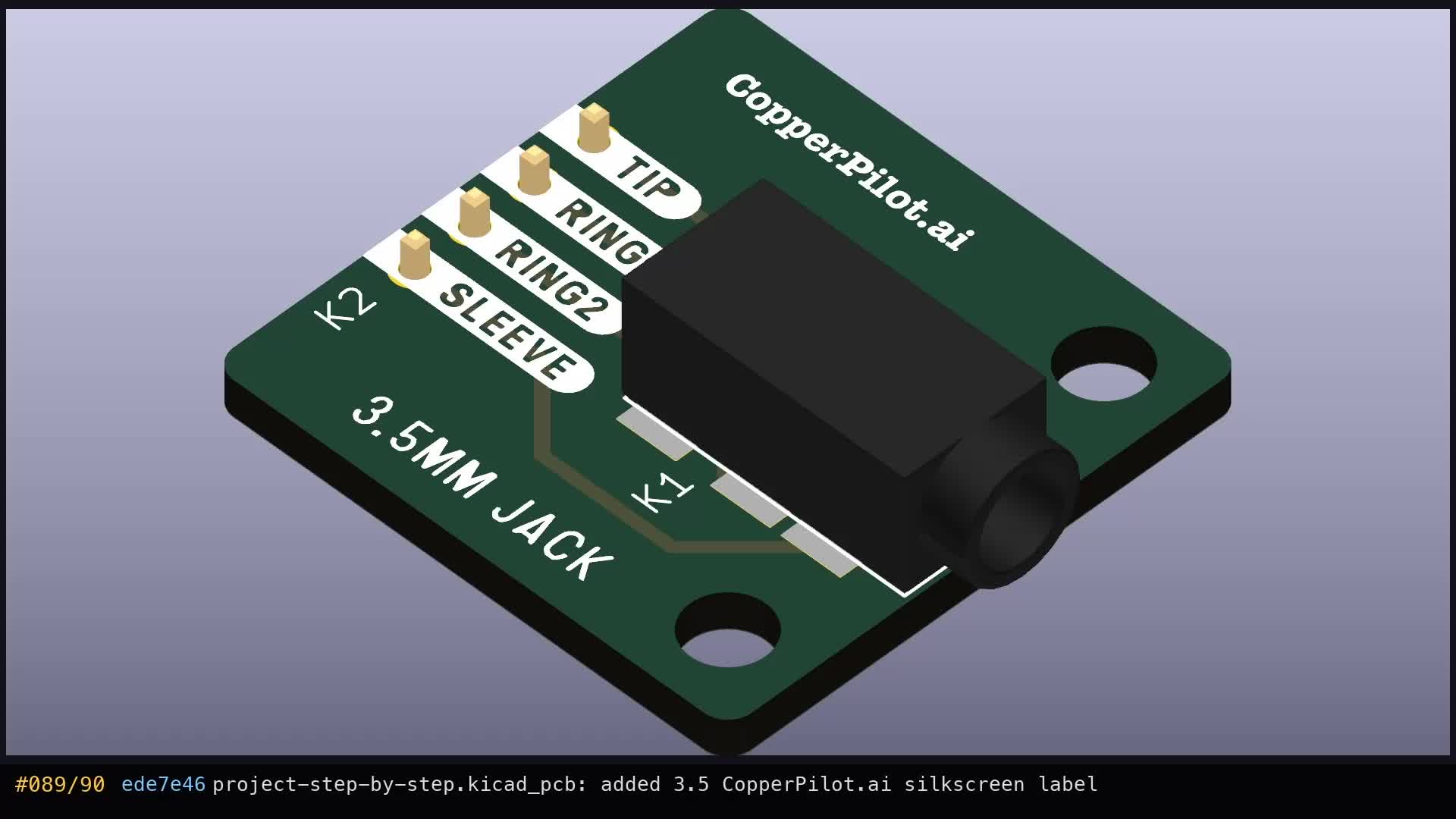 A 3.5mm jack breakout, pinout to fab files