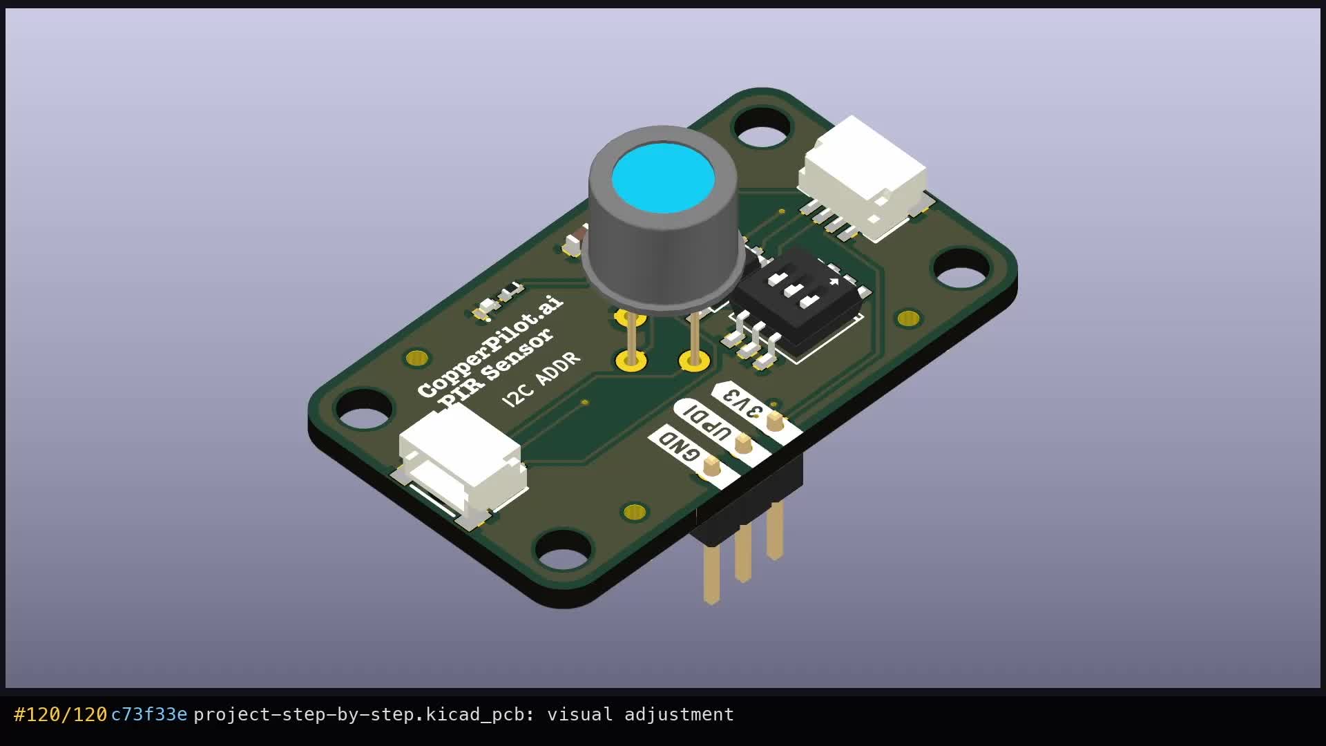 CopperPilot builds a PIR sensor board in KiCad