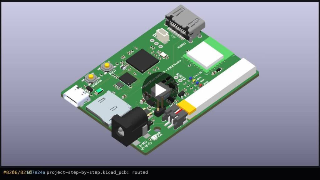 RP2350 with HDMI, WiFi, and battery charging in KiCad